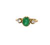 Antique 18k Gold Ring with Emerald and Diamonds