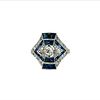 Diamonds & Sapphires Platinum Deco style Ring