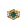 2.20 Ctw in Diamonds & Emerald 18k Gold Ring