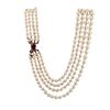 Fresh water Pearls Necklace with Ruby and Diamonds