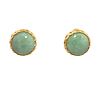 14k Gold Earrings with Jades