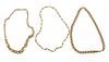 Three Contemporary 14 Karat Yellow Gold Necklaces