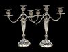 A Pair of Sterling Silver Candelabras