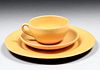 Paul Revere Pottery Matte Yellow Cup, Caucer & Plate c1920s