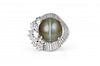 A Platinum, Diamond and Cat's-Eye Chrysoberyl Ring