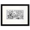 Bizarro, "Run with the Bulls" is a Framed Original Pen & Ink Drawing by Dan Piraro, Hand Signed with Letter of Authenticity.