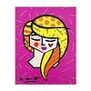 Britto, "Lily" Hand Signed Limited Edition Giclee on Canvas; Authenticated