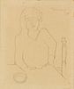 Rufino Tamayo (Mexican 1899-1991), Woman at Table, 1928, Pencil on wove paper, unframed