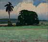 Domingo Ramos (Cuban 1894-1956), "Landscape From the Isle of Pines II" 1921, Oil on canvas, framed
