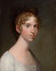 18th/19th Century American School, Portrait of a Young Woman, Oil on panel, framed