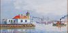 Ira Hamilton (Am. 19th/20th Century), Portland Breakwater Lighthouse, 1912, Oil on board, framed