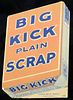 1920 Big Kick Scrap Tobacco Die Cut Easel Back Sign Detroit Michigan