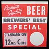 1954 Brewers Best Beer "in 12oz Cans" Cardboard Tacker Sign Los Angeles California