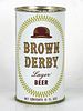1961 Brown Derby Lager Beer 12oz 42-16 Flat Top Can Los Angeles California
