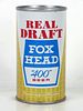 1965 Fox Head "400" Draft Beer 12oz 66-01.2 Flat Top Can Sheboygan Wisconsin
