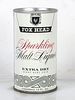 1968 Fox Head Sparkling Malt Liquor 12oz T66-11 Ring Top Can Sheboygan Wisconsin