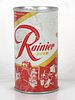 1956 Rainier Jubilee Beer (Dark Pastel Red) 12oz No Ref. Flat Top Can Seattle Washington