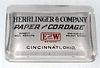 1910 Herrlinger & Co. Paper and Cordage Paperweight Cincinnati Ohio