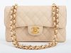 Chanel Beige Caviar Classic Double Flap Handbag