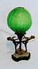 Art Deco Figural Lamp With Art Glass Shade