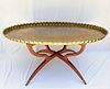 Moroccan Oval Brass Tray Table
