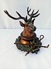 Antique Stag Head Ink Well