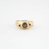 Yellow Gold Ring with Tiger Eye Style Stone.