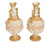 A pair of Staffordshire porcelain vases