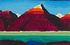 Conrad Buff (1886-1975), Landscape with mountains, Oil on board, 9" H x 12" W