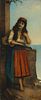 Egisto Ferroni (1835-1912), Untitled, Oil on Masonite, 32" H x 14" W