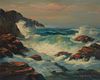 Frank Alexander Pawla, (1876-1964), "Surging Seas", Oil on canvas, 24" H x 30" W