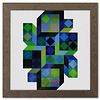 Victor Vasarely (1908-1997), "Tridim - B de la série Hommage A L'Hexagone" Framed 1971 Heliogravure Print with Letter of Authenticity
