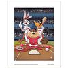 "At the Plate (Indians)" Numbered Limited Edition Giclee from Warner Bros. with Certificate of Authenticity.