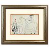 Picasso (1881-1973), "Human Comedy (31.1.54.II)" Framed Lithograph with Letter of Authenticity.