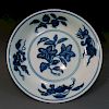 ANTIQUE CHINESE BLUE WHITE PORCELAIN DISH - XUANDE MARK 18TH CENTURY