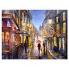 Vadik Suljakov, "Rainy Day Shopping" Hand Embellished Limited Edition on Canvas, Numbered and Hand Signed with Certificate of Authenticity.