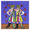 Britto, "Gemini Boys (White)" Hand Signed Limited Edition Giclee on Canvas; Authenticated.
