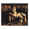 Fabian Perez, "Cocktail In Maui" Hand Textured Limited Edition Giclee on Canvas. Hand Signed and Numbered AP 30/35
