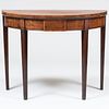 George III Inlaid and Crossbanded Mahogany Demilune Card Table