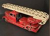 Tippco Tin  Firefighter Truck Ladder with 4 figurines LONG!