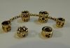 SET OF 6 PANDORA 14K GOLD CHARMS.  AUTHENTIC