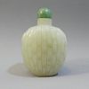 ANTIQUE CHINESE CARVED JADE SNUFF BOTTLE - 18TH CENTURY