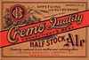 1937 Cremo Quality Half Stock Ale 12oz ES9-05 Label New Britain Connecticut
