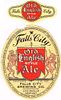 1934 Falls City Old English Ale 12oz ES34-22 Label Louisville Kentucky