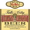 1933 Falls City Hi Bru Beer 12oz ES34-08 Label Louisville Kentucky