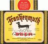 1939 Frankenmuth Beer 12oz ES36-11 Label Louisville Kentucky