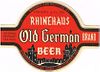 1938 Rhinehaus Old German Beer 12oz ES72-18 Label Baltimore Maryland