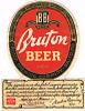 1935 Bruton Beer 12oz ES73-05 Label Baltimore Maryland