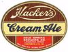 1937 Hacker's Cream Ale 12oz ES58-17 Label Lawrence Massachusetts
