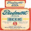 1935 Piedmont Special Beer 12oz ES122-18 Label Norfolk Virginia